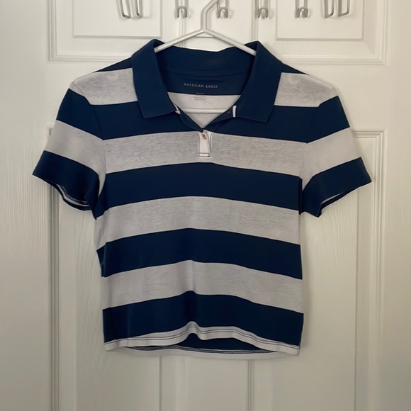 American Eagle cropped polo baby tee - Picture 1 of 4